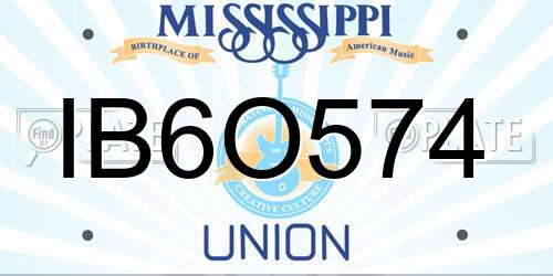 IB6O574 Mississippi License Plate