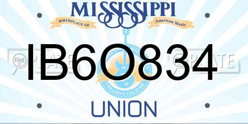 IB6O834 Mississippi License Plate