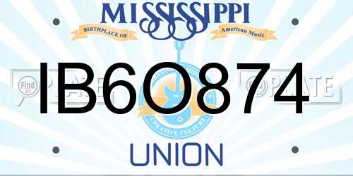 IB6O874 Mississippi License Plate