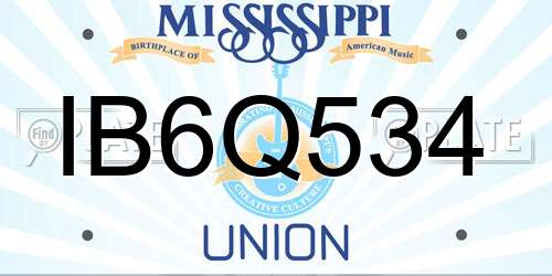 IB6Q534 Mississippi License Plate