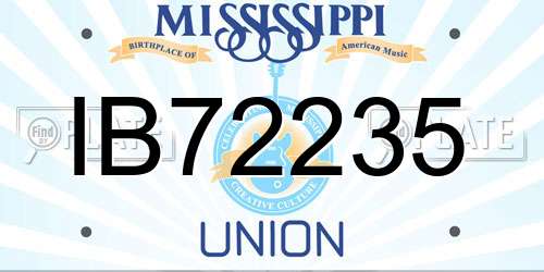 IB72235 Mississippi License Plate