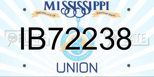 IB72238 Mississippi License Plate