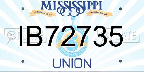 IB72735 Mississippi License Plate