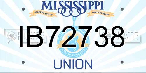 IB72738 Mississippi License Plate