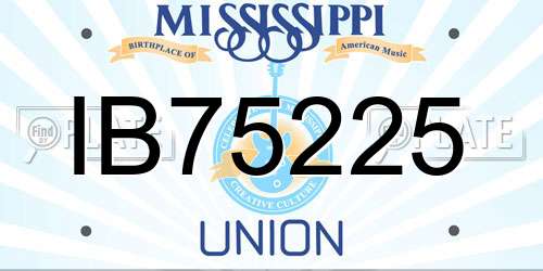 IB75225 Mississippi License Plate