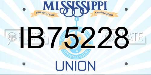 IB75228 Mississippi License Plate