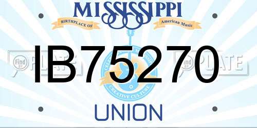 IB75270 Mississippi License Plate