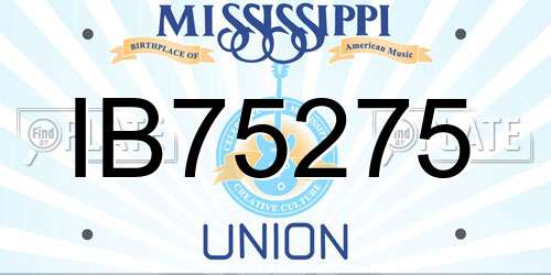 IB75275 Mississippi License Plate