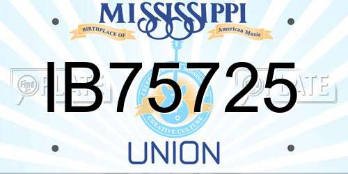 IB75725 Mississippi License Plate