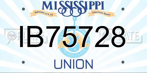IB75728 Mississippi License Plate
