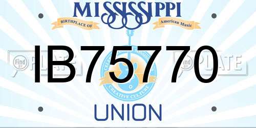 IB75770 Mississippi License Plate