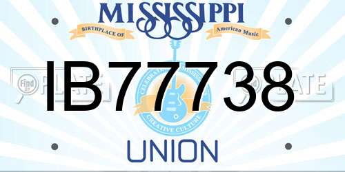 IB77738 Mississippi License Plate