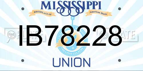 IB78228 Mississippi License Plate