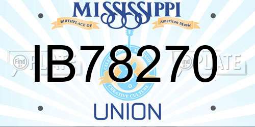 IB78270 Mississippi License Plate