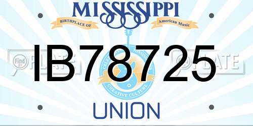IB78725 Mississippi License Plate