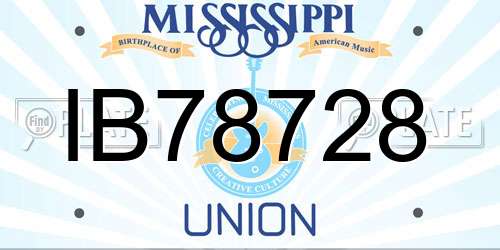IB78728 Mississippi License Plate