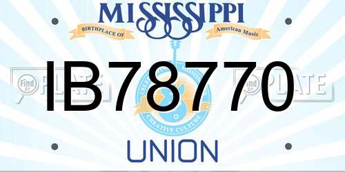 IB78770 Mississippi License Plate