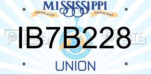 IB7B228 Mississippi License Plate