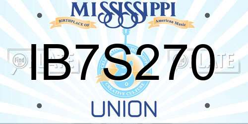 IB7S270 Mississippi License Plate