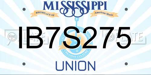 IB7S275 Mississippi License Plate