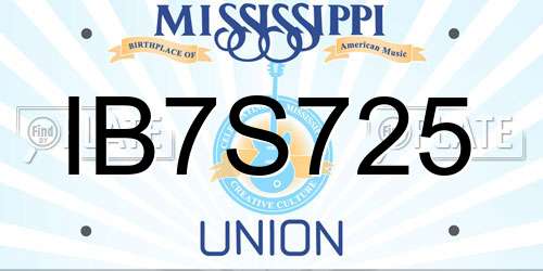 IB7S725 Mississippi License Plate