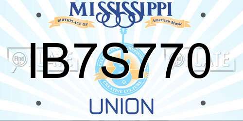 IB7S770 Mississippi License Plate