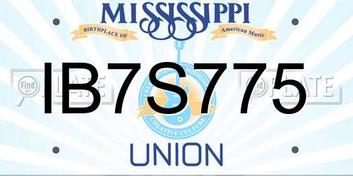 IB7S775 Mississippi License Plate
