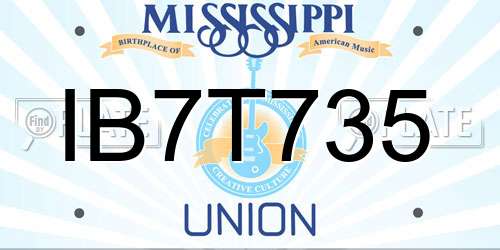 IB7T735 Mississippi License Plate
