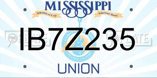 IB7Z235 Mississippi License Plate