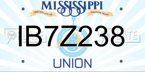 IB7Z238 Mississippi License Plate