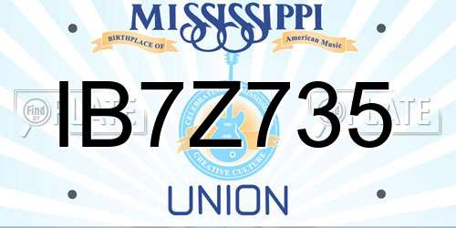 IB7Z735 Mississippi License Plate