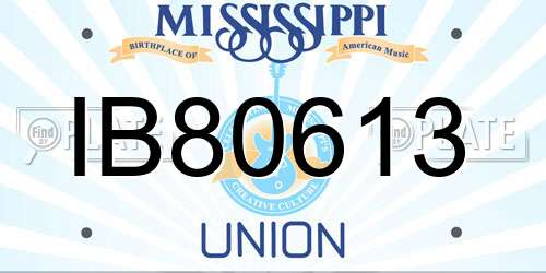 IB80613 Mississippi License Plate