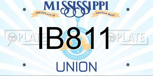 IB811 Mississippi License Plate