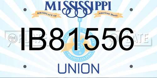 IB81556 Mississippi License Plate