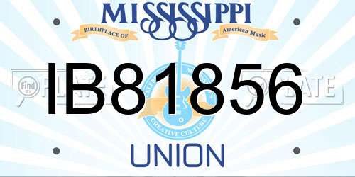 IB81856 Mississippi License Plate
