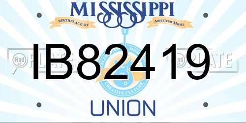 IB82419 Mississippi License Plate