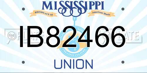 IB82466 Mississippi License Plate