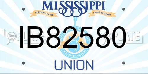 IB82580 Mississippi License Plate