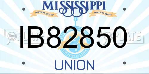 IB82850 Mississippi License Plate