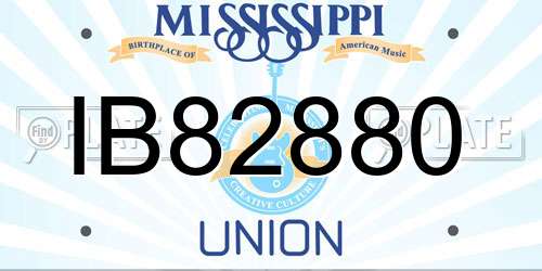 IB82880 Mississippi License Plate