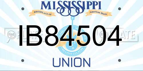 IB84504 Mississippi License Plate