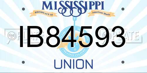 IB84593 Mississippi License Plate