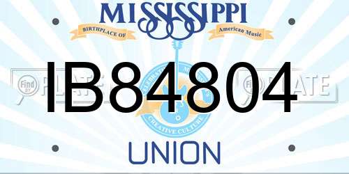 IB84804 Mississippi License Plate