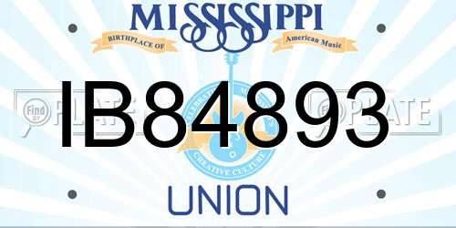 IB84893 Mississippi License Plate