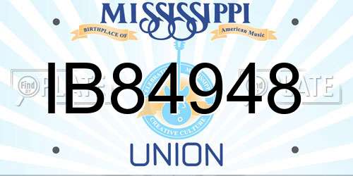 IB84948 Mississippi License Plate