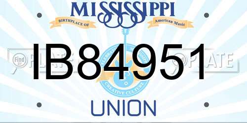 IB84951 Mississippi License Plate