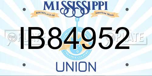 IB84952 Mississippi License Plate