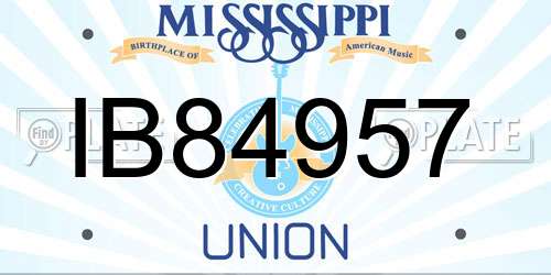 IB84957 Mississippi License Plate