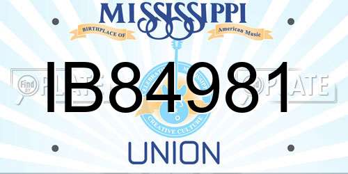 IB84981 Mississippi License Plate
