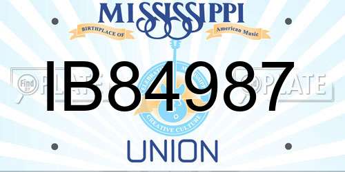 IB84987 Mississippi License Plate